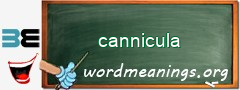 WordMeaning blackboard for cannicula